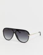 Quay Australia X J Lo Empire Aviator Sunglasses In Black - Black