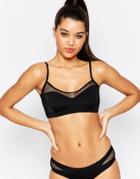 Pour Moi Glamazon Scoop Neck Underwired Bikini Top - Black