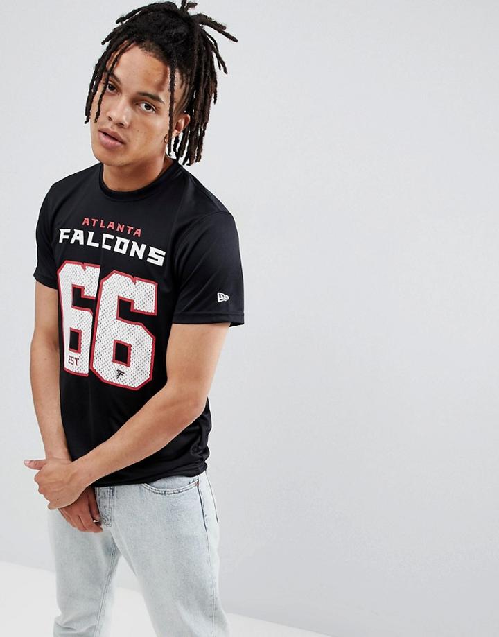 New Era Nfl Atlanta Falcons Mesh T-shirt In Black - Black