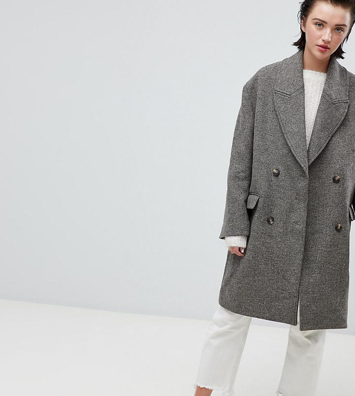 Weekday Oversize Coat In Chevron-beige
