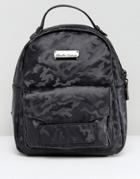 Claudia Conova Camo Print Small Pocket Front Backpack - Black