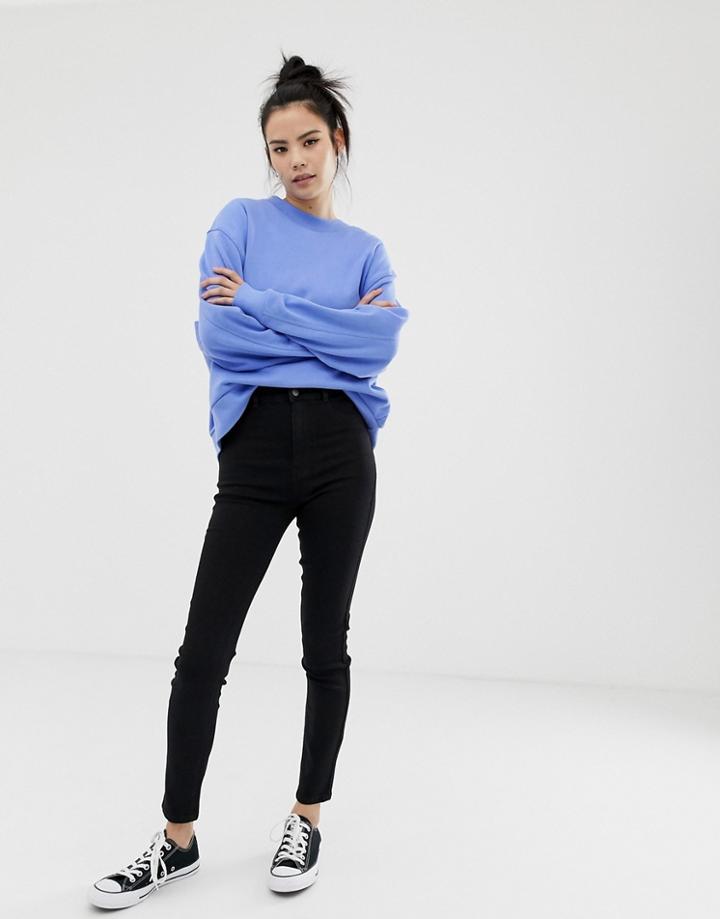 Pull & Bear Super High Waist Jegging In Black