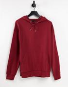 Asos Design Oversized Boyfriend Hoodie In Burgundy-red