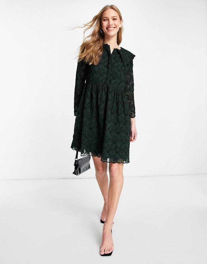 Y.a.s Lace Dress With Collar Detail In Green