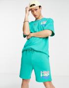 2-minds Jersey Shorts In Turquoise - Part Of A Set-green