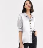Native Youth Exclusive Relaxed Shirt In Shimmer Fabric-silver