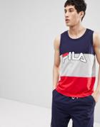 Fila Black Line Tank With Logo In Navy - Gray