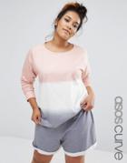 Asos Curve Lounge Dip Dyed Effect Sweatshirt - Multi