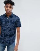 Only & Sons Short Sleeve Shirt With Floral Print - Navy