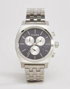 Nixon Time Teller Chronograph Watch In Stainless Steel - Silver