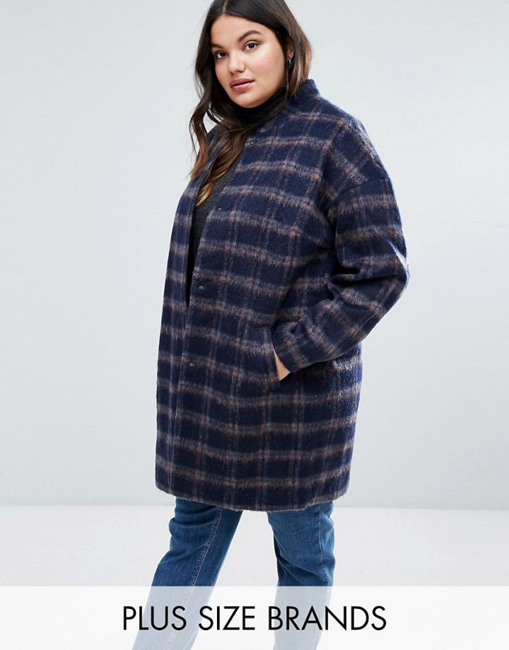 Junarose Check Coat With Belt - Multi