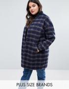Junarose Check Coat With Belt - Multi