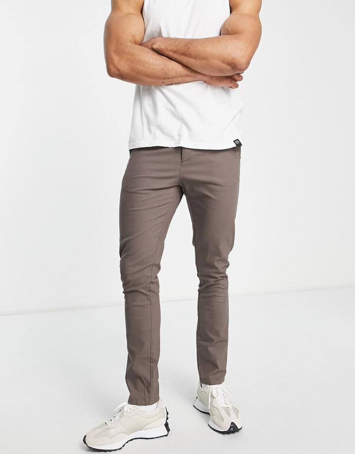 Asos Design 2 Pack Skinny Chinos In Brown And Beige Save-multi