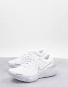 Nike Running Zoomx Invincible Flyknit Sneakers In White