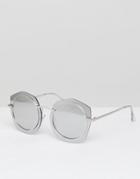 Jeepers Peepers Oversized Round Sunglasses In Silver - Silver