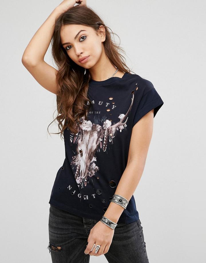 Religion Print T-shirt - Black