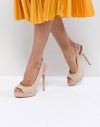 Aldo Hislop Slingback Patent Platform Heeled Sandals - White