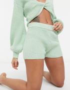 Asos Design Mix & Match Lounge Knitted Short In Green-multi