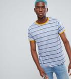 Sacred Hawk T-shirt In Blue Stripe - Blue