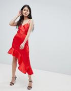 Finders Asymmetric Cami Dress - Red