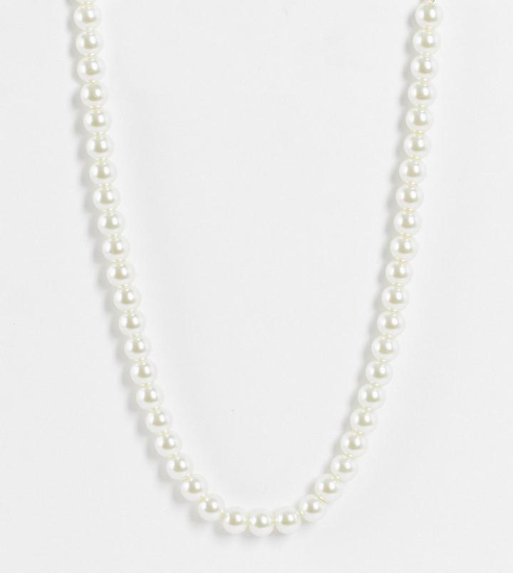 Faded Future Faux Pearl Necklace In White