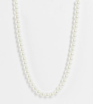 Faded Future Faux Pearl Necklace In White