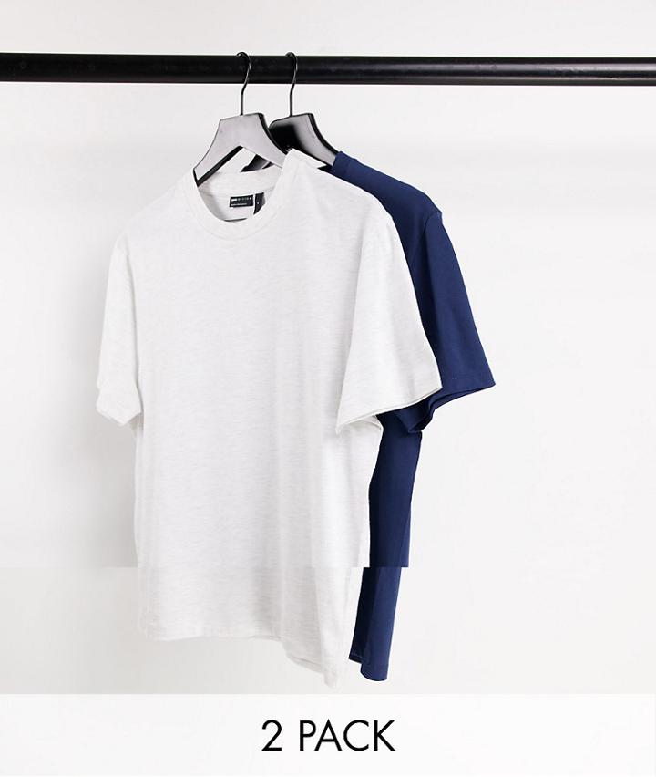 Asos Design 2 Pack T-shirt With Crew Neck In Multi - Multi