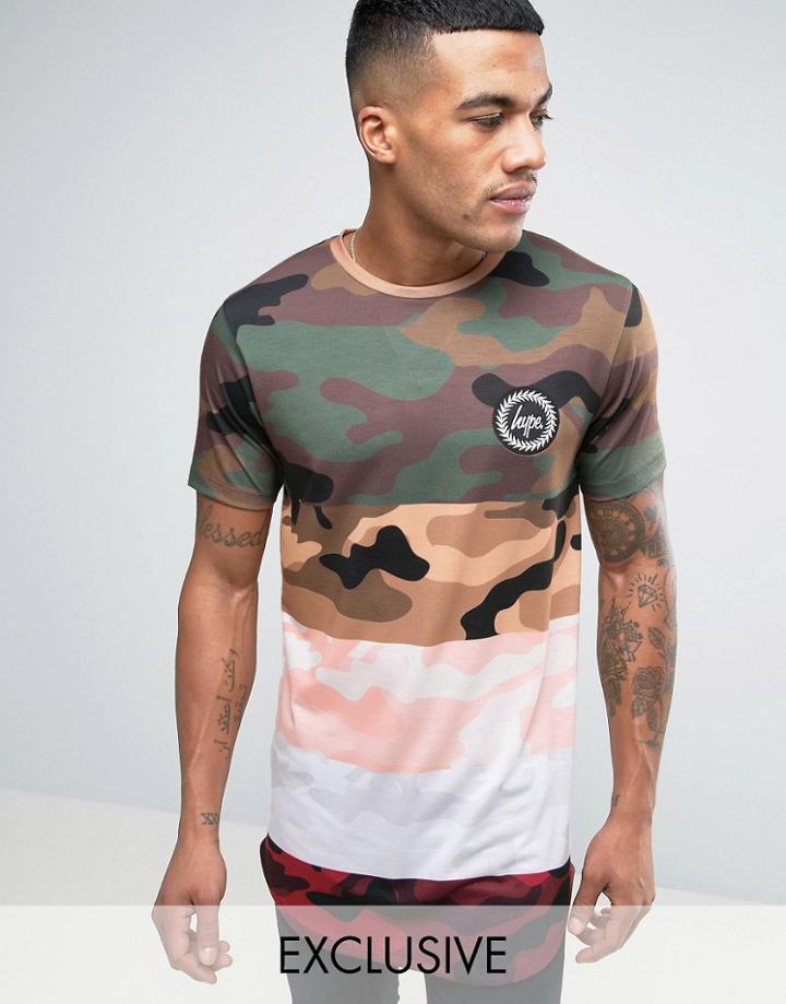 Hype T-shirt In Multi Camo - Green