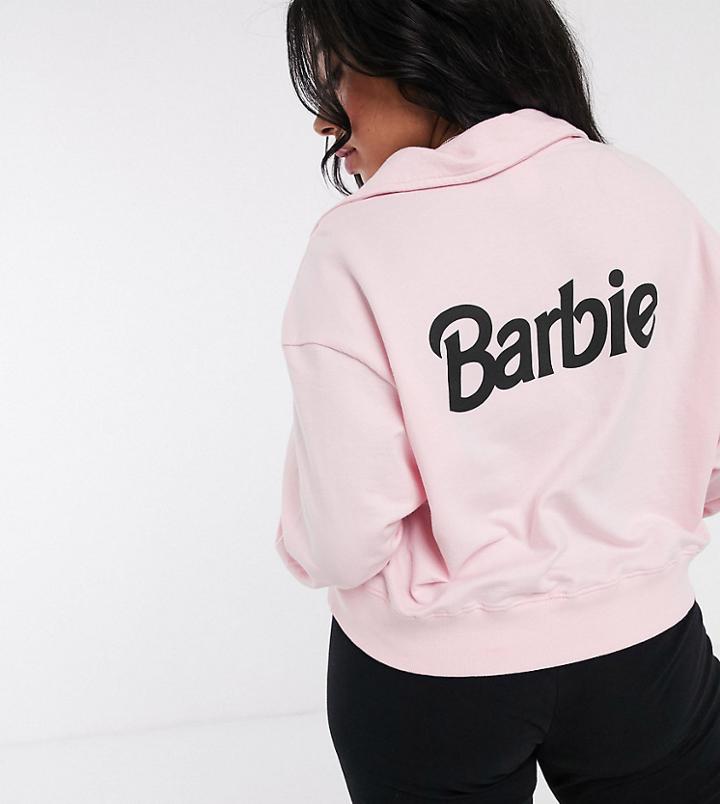 Asos Design Curve Barbie Funnel Neck Sweater-black