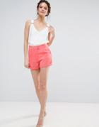 Brave Soul Tailored Shorts - Pink