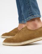 Kg By Kurt Geiger Lace Up Espadrilles In Tan Suede - Pink