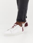 Selected Homme Premium Sneakers With Suede Heel-white