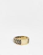 Icon Brand Tread Signet Ring In Gold