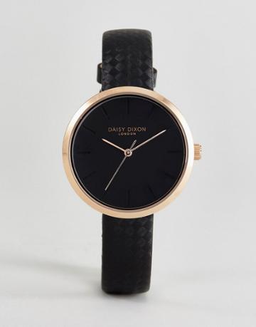 Daisy Dixon Watch In Black Printed Leather - Black