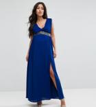 Asos Maternity Embellished Waist Strap Back Maxi Dress