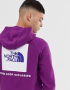 The North Face Raglan Red Box Hoodie In Purple - Purple