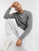 Barbour Beacon Roan Crew Neck Wool Sweater In Gray-grey