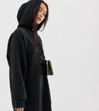 Collusion Hoodie Dress In Black - Pink