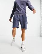 Another Influence Jersey Utility Shorts In Navy Acid Wash - Part Of A Set