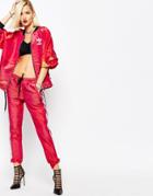 Adidas Originals Rita Ora Sweat Pants In Space Metallic - Red