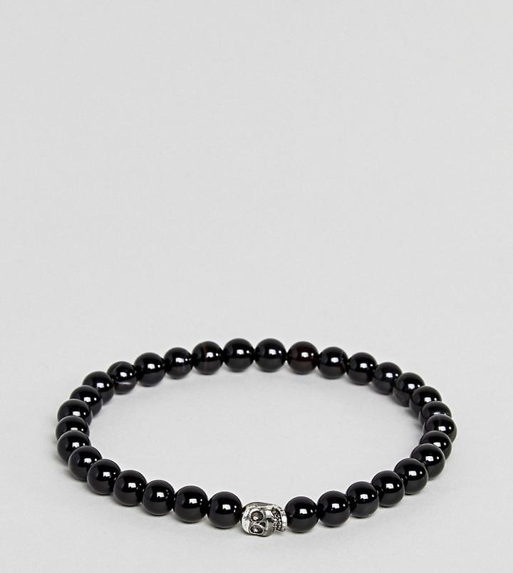 Simon Carter Black Beaded Bracelet With Sterling Silver Charm - Black