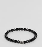Simon Carter Black Beaded Bracelet With Sterling Silver Charm - Black