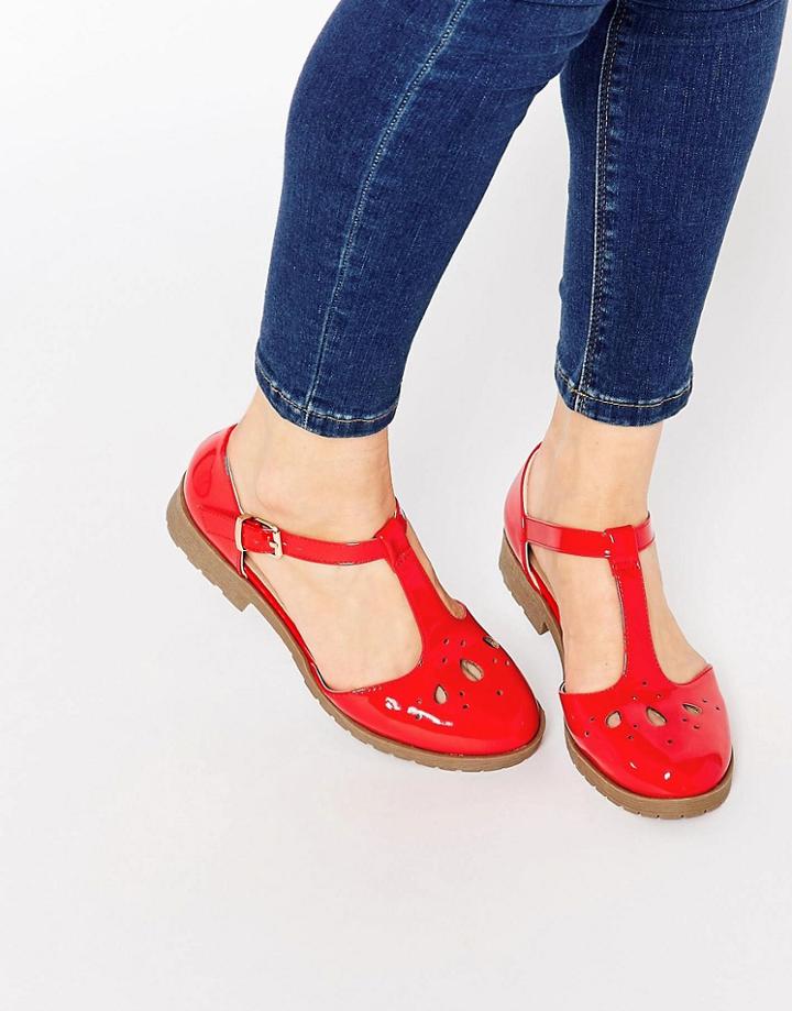 Asos Maison Flat Shoes - Hot Tomato Patent