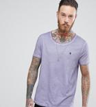 Noose & Monkey Relaxed Skater Scoop Neck Dirty Wash T-shirt - Purple