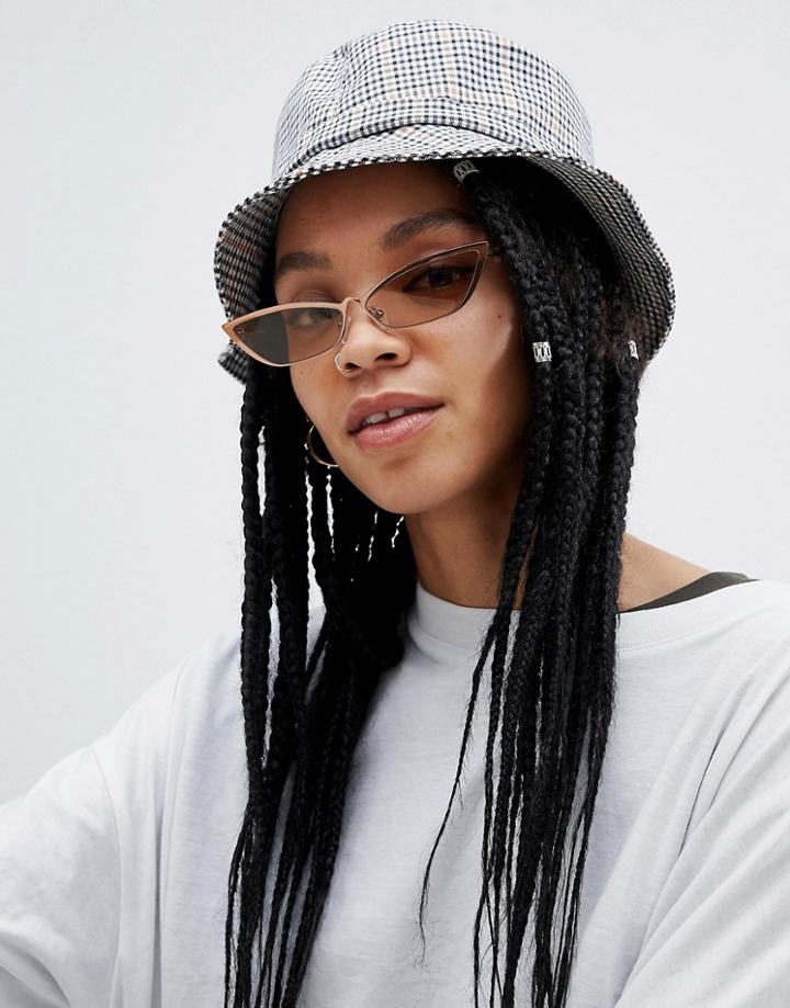 Asos Design Check Bucket Hat - Multi