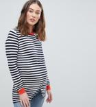 Asos Design Maternity Nursing Eco Wrap Sweater In Ripple Stitch Stripe-multi
