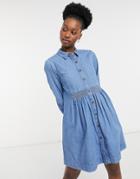 Whistles Chambray Denim Dress-black