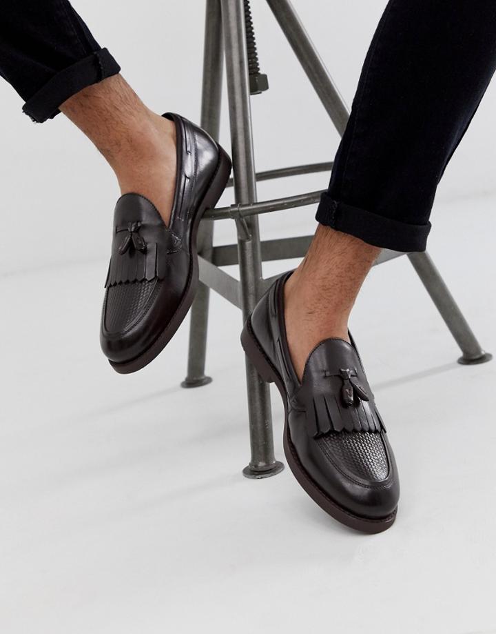 Farah Leather Tassel Loafer In Brown - Brown