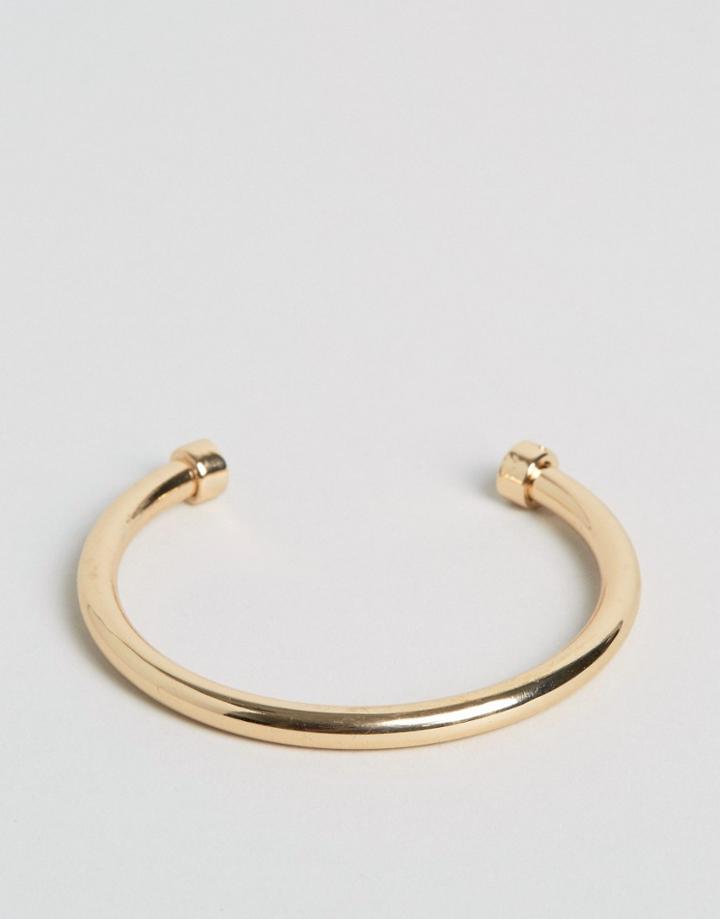 Chained & Able Bar Bangle Bracelet In Gold - Gold