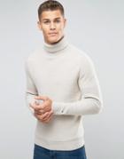 Tommy Hilfiger Sweater In Textured Knit With Roll Neck - Cream